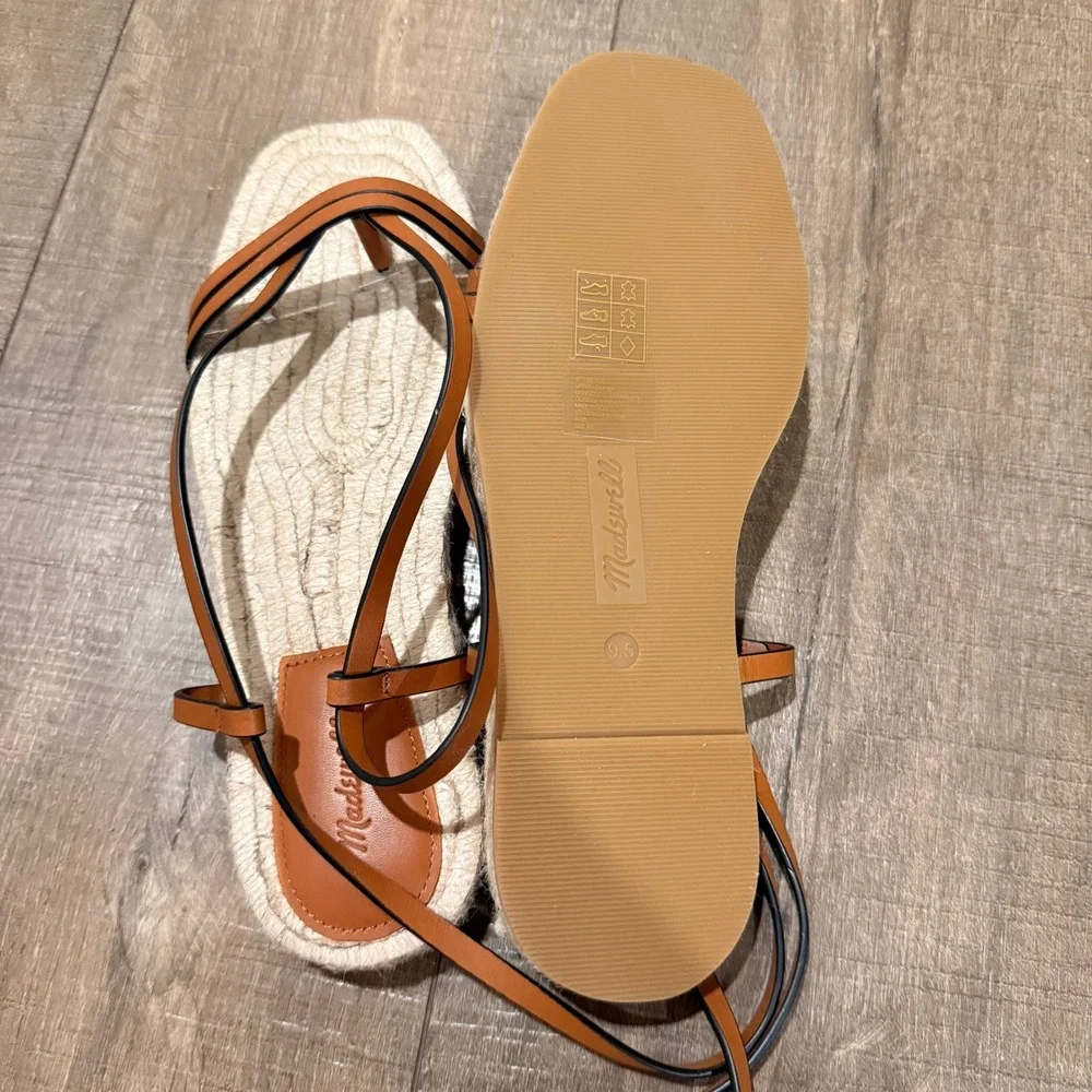 NEW Madewell The Mira Espadrille Thong Sandal Ankle Strap Summer‎ Coastal US 9.5
